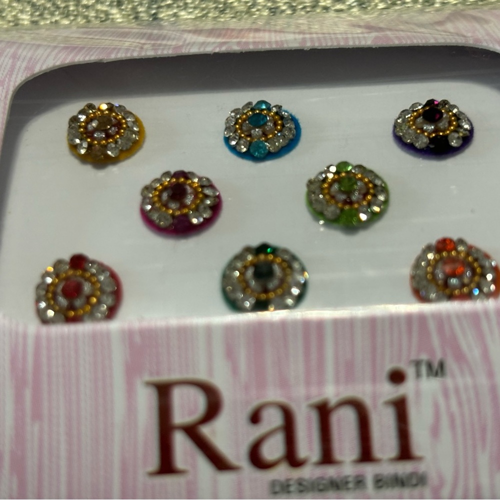 Round Multicolored Bindis, Forehead Gems, Body Jewels